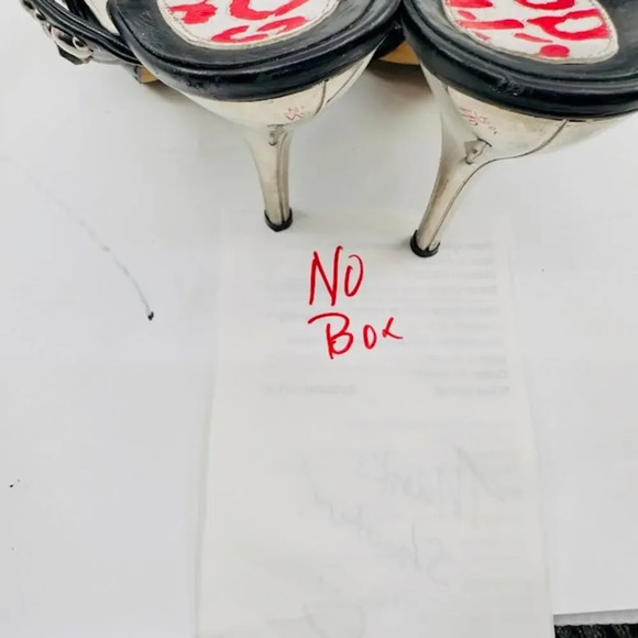 NWOB Versace Mules Heels Slip On Studded Double Strap Leather Multi Womens 37 - Picture 6 of 6